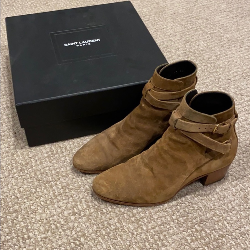 Saint Laurent Suede Blake Boots